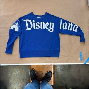 Disneyland loose fit sweatshirt with silver appliqué graphics